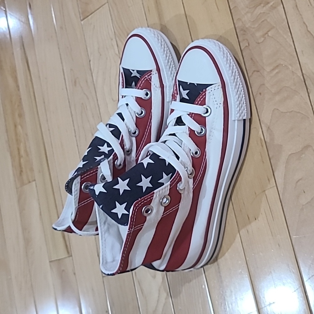 Converse All Star Hi American Flag sneakers women's sz 5